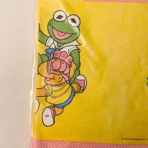 Vintage 1988  Jim Hensons Muppet Babies Paper Poly Table Cover Party Decor - Picture 2 of 13